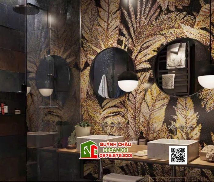 Gạch giả mosaic khổ lớn 80x260 ốp trang trí