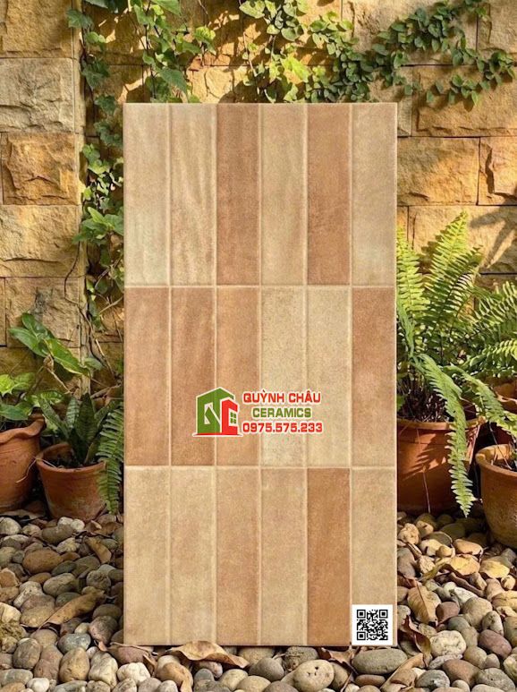 Gạch giả thẻ 30x60 mix màu be nâu