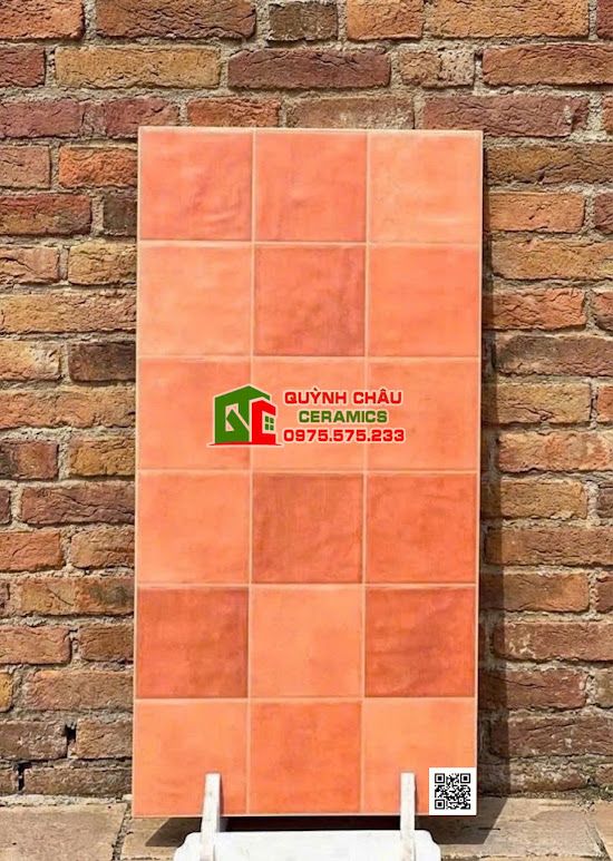 Gạch giả thẻ cổ gốm đỏ ốp tường 40x80cm