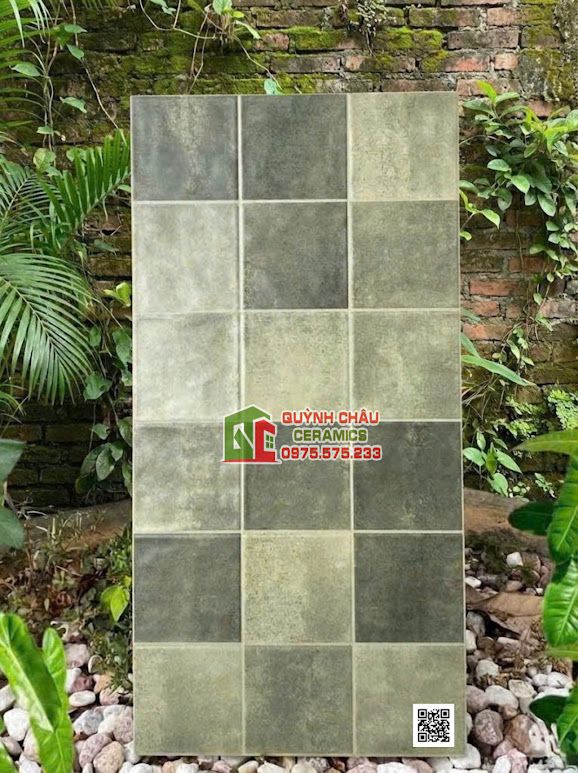 Gạch giả thẻ đá porcelain 30x60 màu xanh giả cổ
