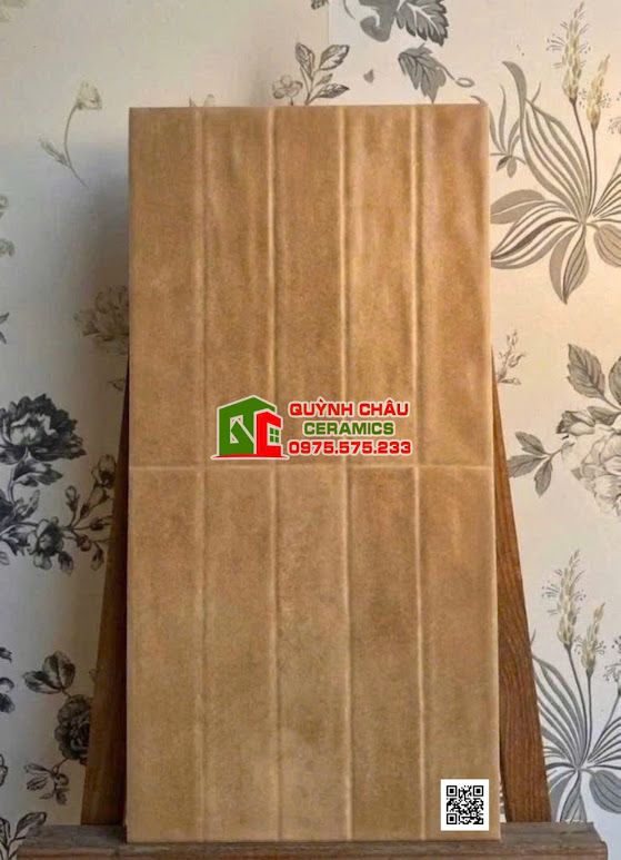 Gạch giả thẻ ốp tường 30x60 màu vàng đất