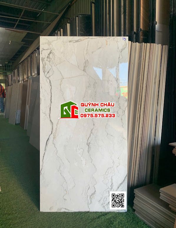 Gạch khổ lớn 60x120 xám trắng vân rạn