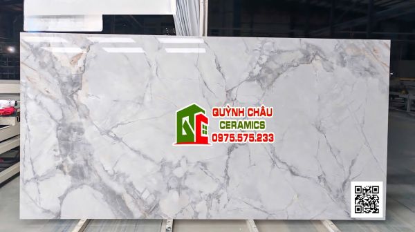 Gạch khổ lớn bóng kiếng 160x320 vân đá trắng xám