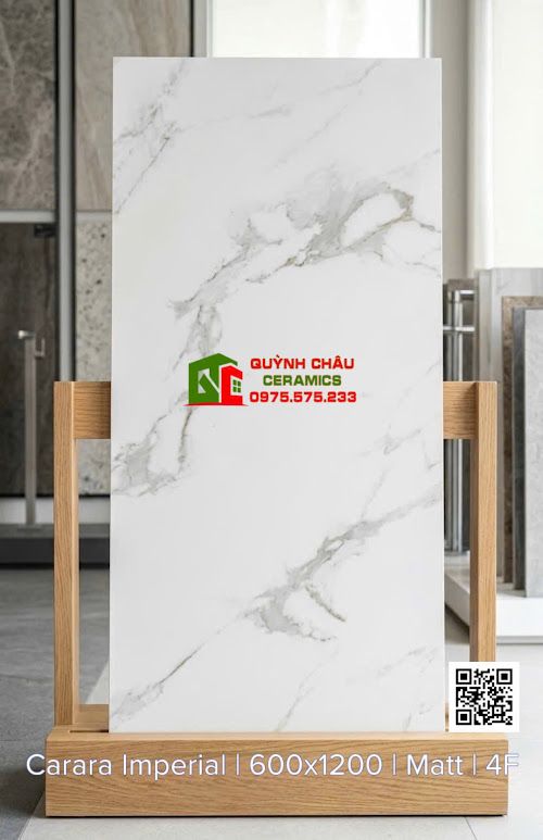 Gạch lát nền 60x120 bề mặt trắng mờ vân đá xám khói