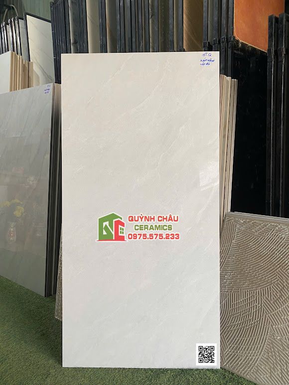 Gạch lát nền 60x120 CMC bóng kính xám nhạt vân đá