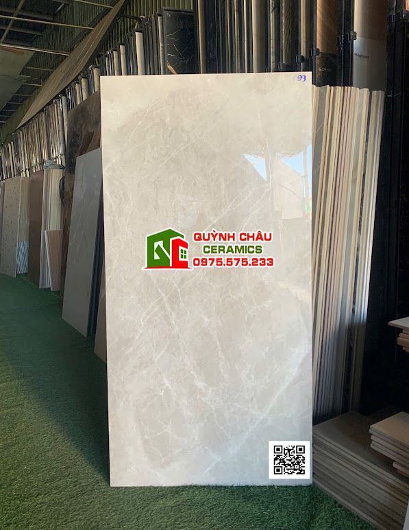 Gạch lát nền 60x120 kem xám vân sét trắng bóng kiếng