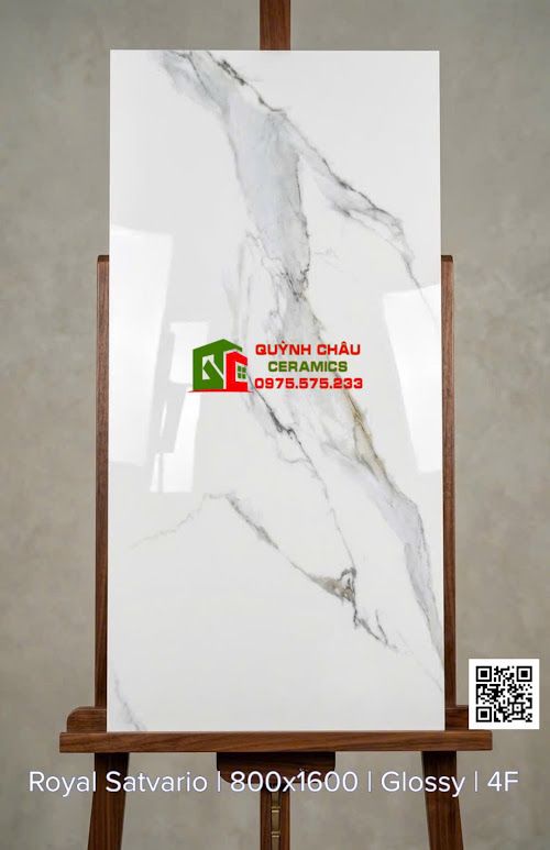 Gạch lát nền 80x160 trắng vân đá marble xám khói nâu nhạt