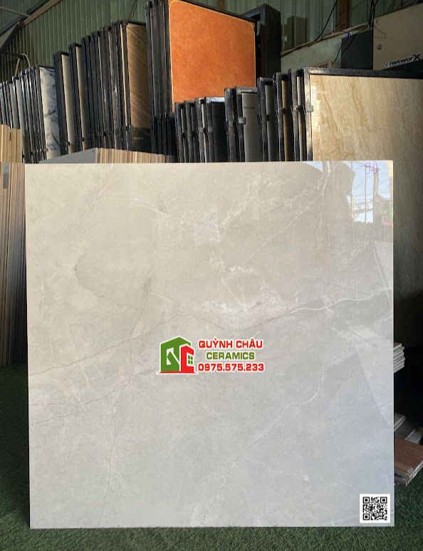 Gạch lát nền ấn độ 100x100 màu xám ghi vân đá Marble