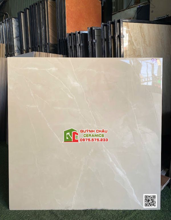 Gạch lát nền ấn độ 100x100 vân đá Marble kem bóng kiếng