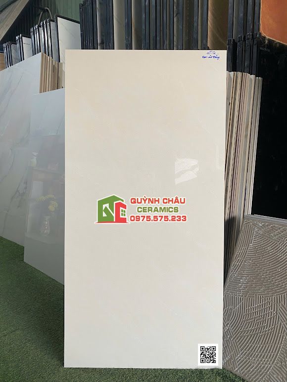 Gạch lát nền CMC 60x120 kem vàng bóng kính