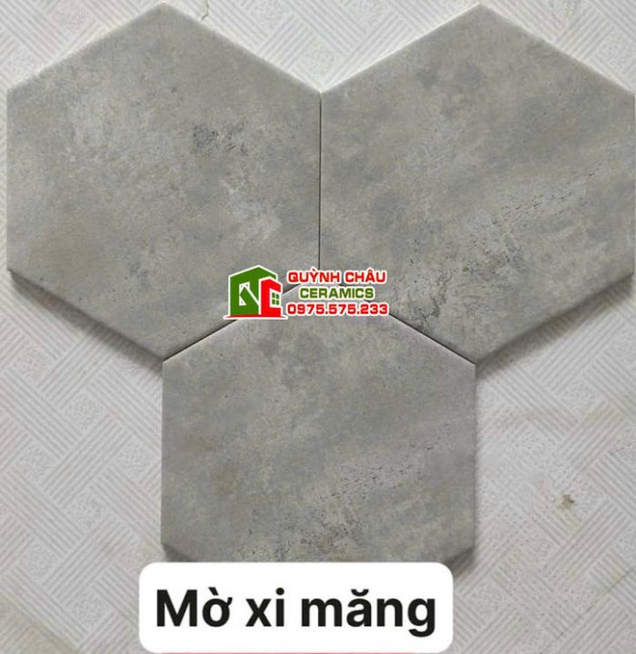 Gạch lục giác mờ xi măng xám