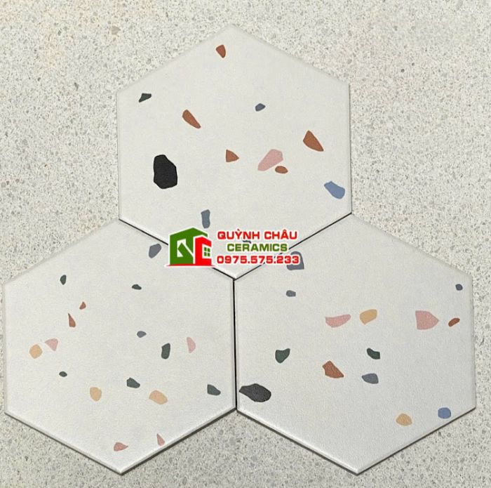 Gạch lục giác terrazzo vân đá mài