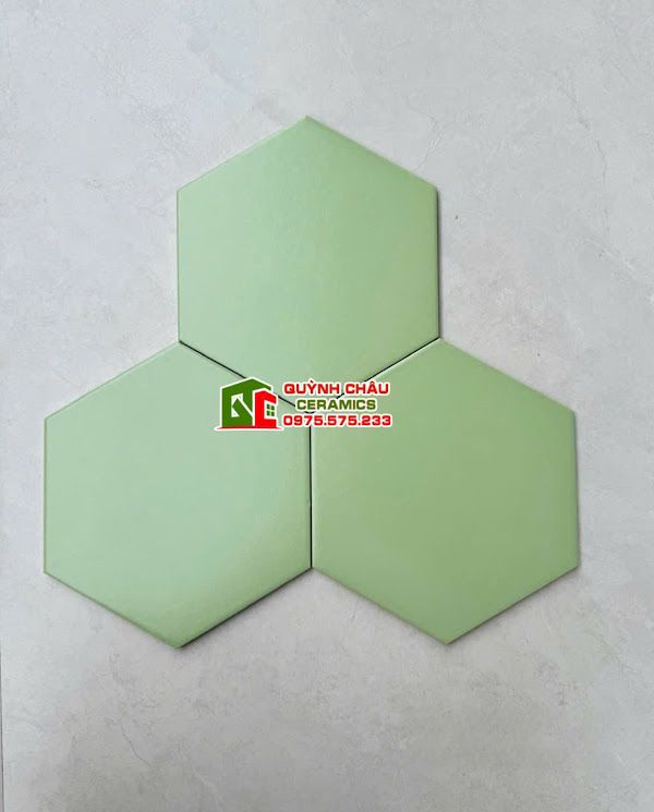 Gạch lục giác xanh lá màu đơn sắc