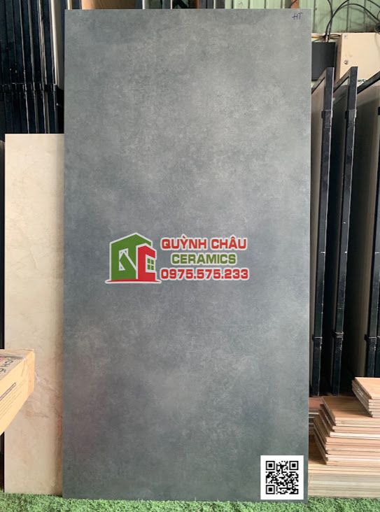 Gạch men mờ 80x160 xám đậm màu xi măng vân loang cổ điển