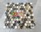 Gạch mosaic lục giác nâu vàng xám màu hỗn hợp