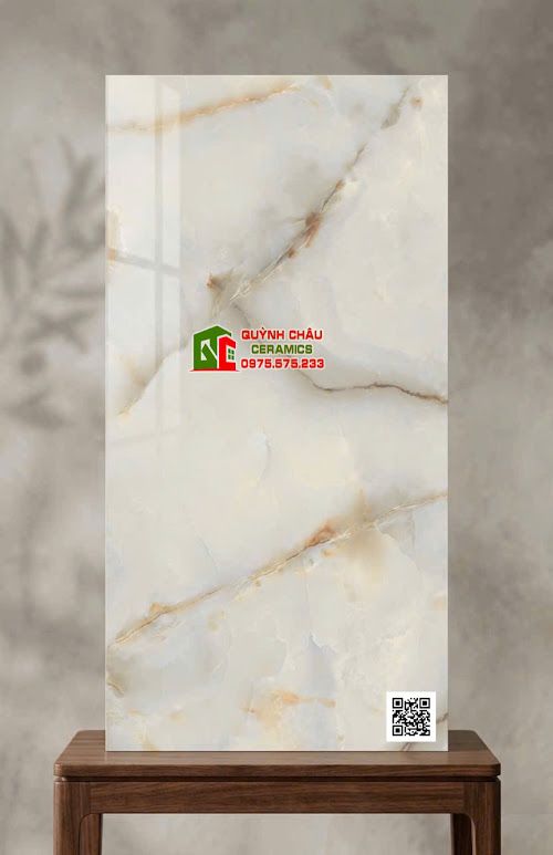 Gạch ốp lát 60x120 bóng kính kem vân đá Marble ấn độ