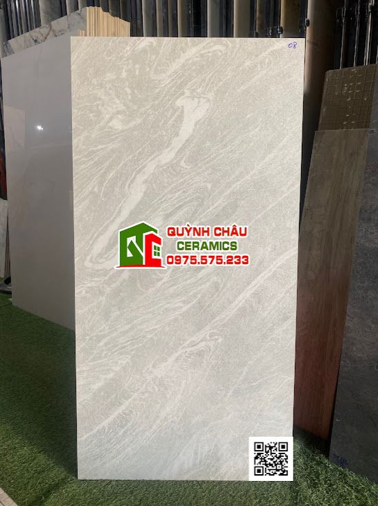 Gạch ốp lát 60x120 gam màu xám mờ vân đá trắng