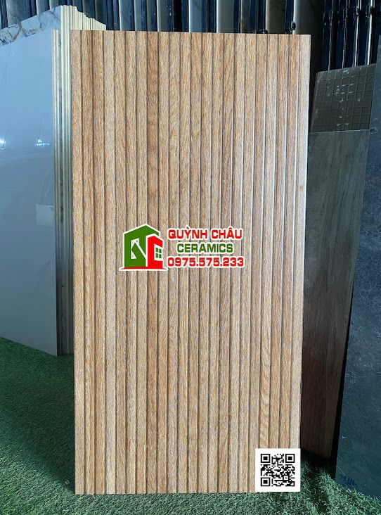  Gạch ốp lát 60x120 họa tiết lam giả gỗ nâu vàng đẹp trang trí