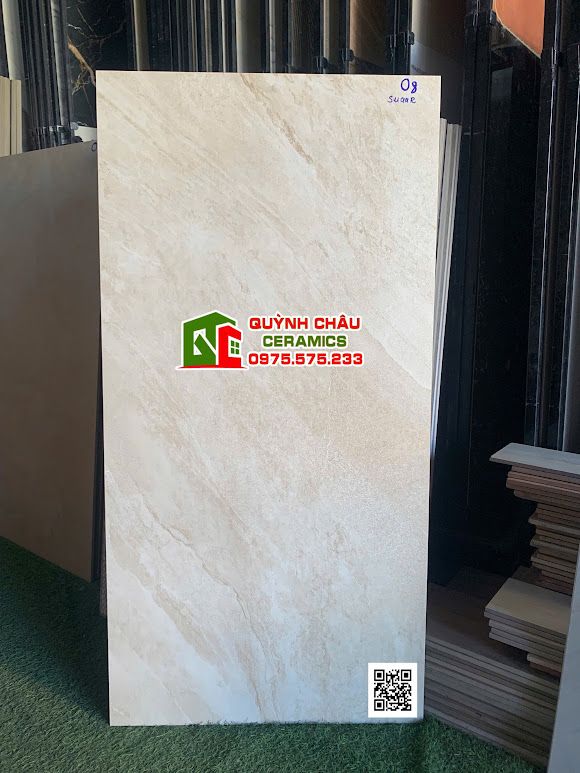 Gạch ốp lát 60x120 mờ kem hiệu ứng sugar