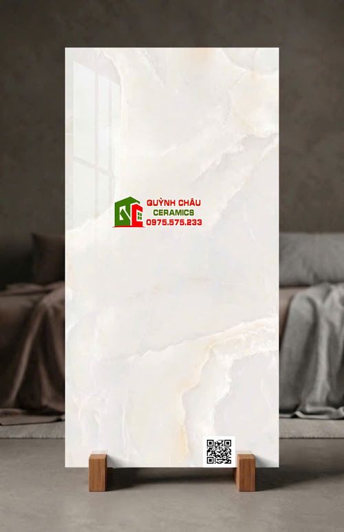 Gạch ốp lát 60x120 vàng kem nhạt vân đá Marble