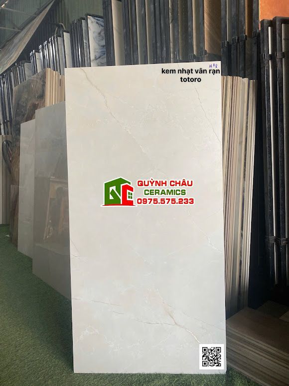 Gạch ốp lát ấn độ 60x120 đá mờ kem nhạt vân rạn