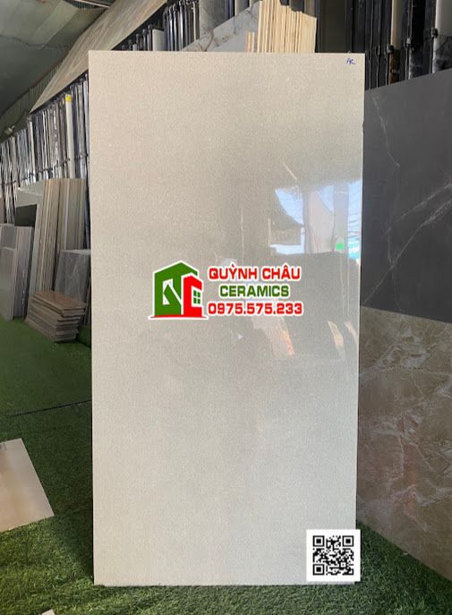 Gạch ốp lát ấn độ 60x120 màu xi măng vân nhẹ Cenment bóng kiếng