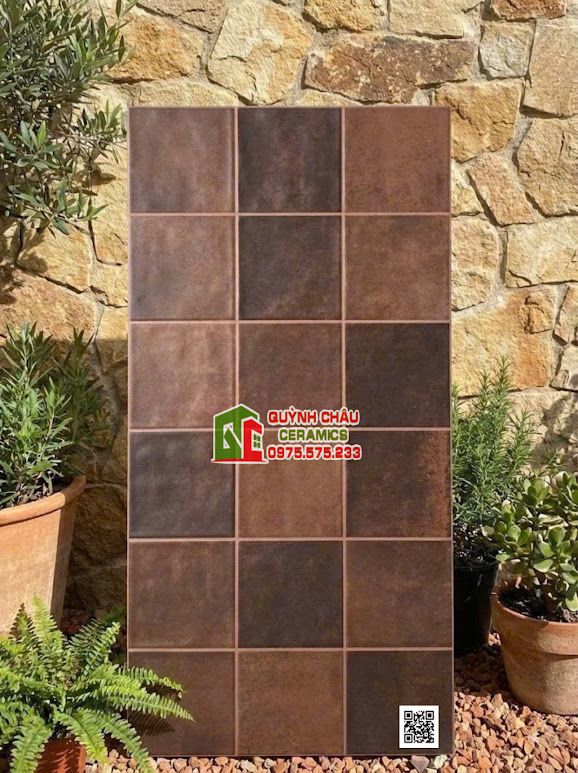 Gạch ốp tường 30x60 bề mặt giả thẻ vuông màu cổ điển