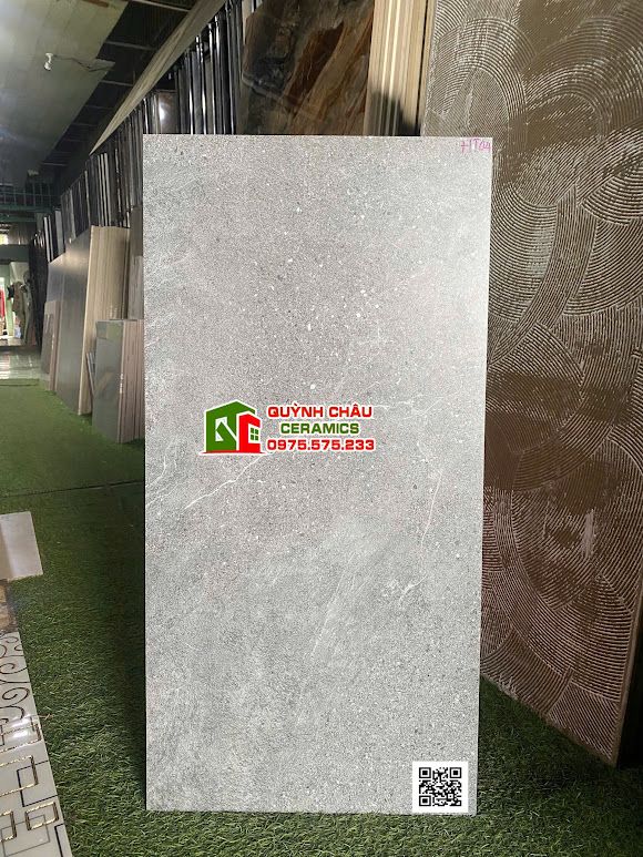 Gạch ốp tường 40x80 đá mờ xám