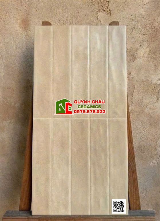 Gạch ốp tường giả thẻ 30x60 men lượn sóng màu kem