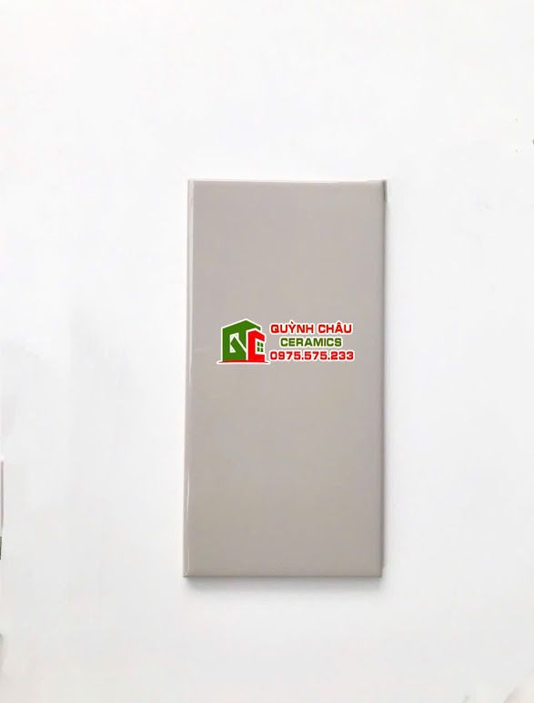 Gạch thẻ 10x20cm màu xám bóng