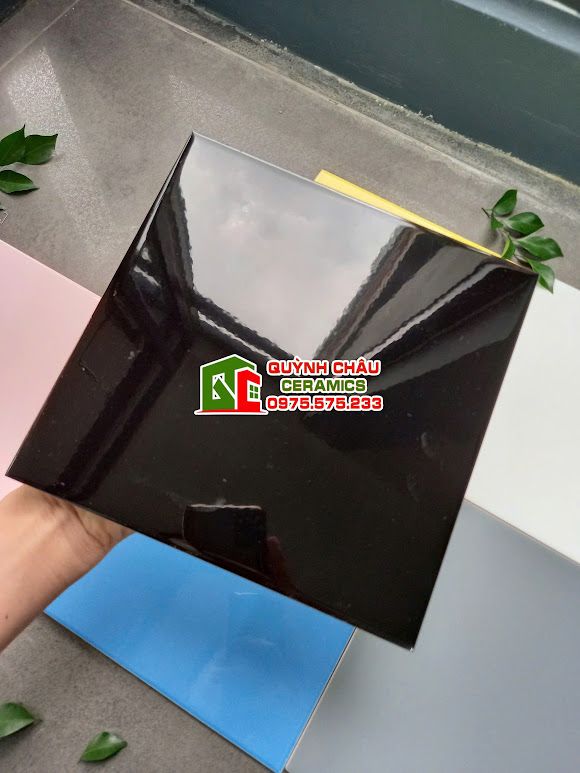 Gạch thẻ 20x20cm men đen bóng