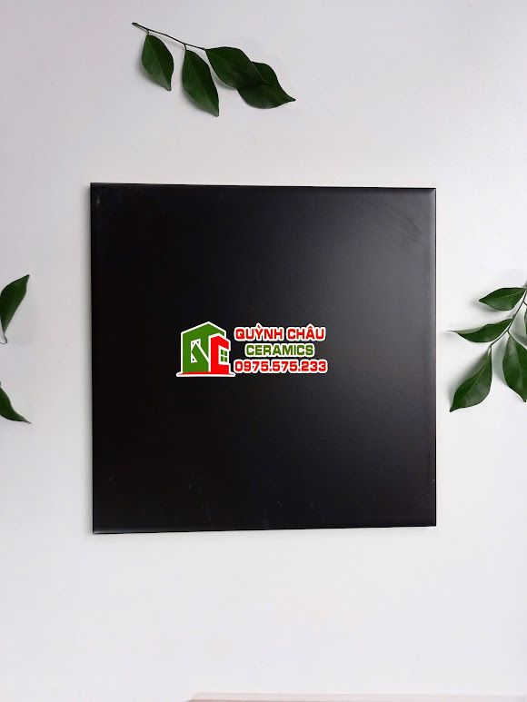 Gạch thẻ 20x20cm men màu đen mờ