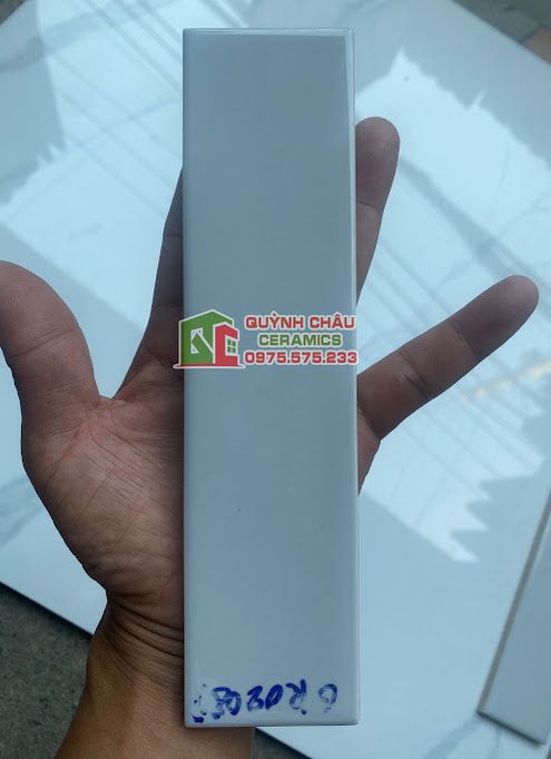Gạch thẻ 5x20 ốp tường màu ghi bóng