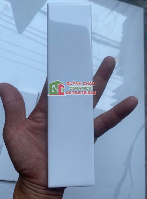 Gạch thẻ 5x20 ốp tường men trắng bóng
