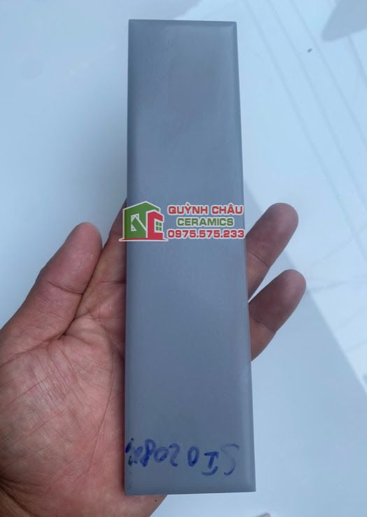 Gạch thẻ ốp tường 5x20 mờ xám nhạt