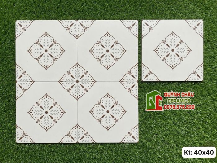 Mẫu gạch bông 40x40 hoa văn đối xứng đẹp