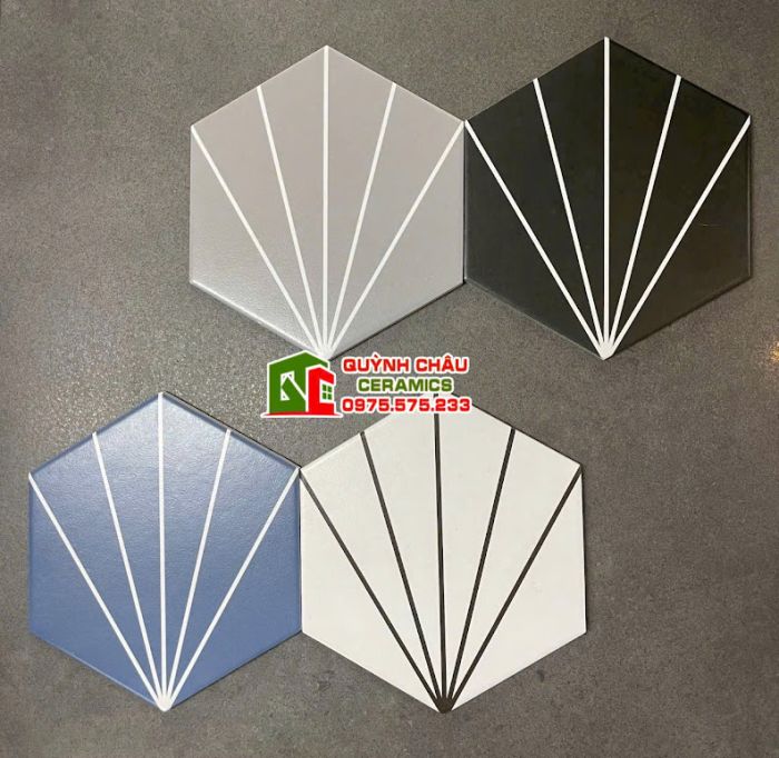 Mẫu gạch lục giác 5 tia cánh quạt đẹp