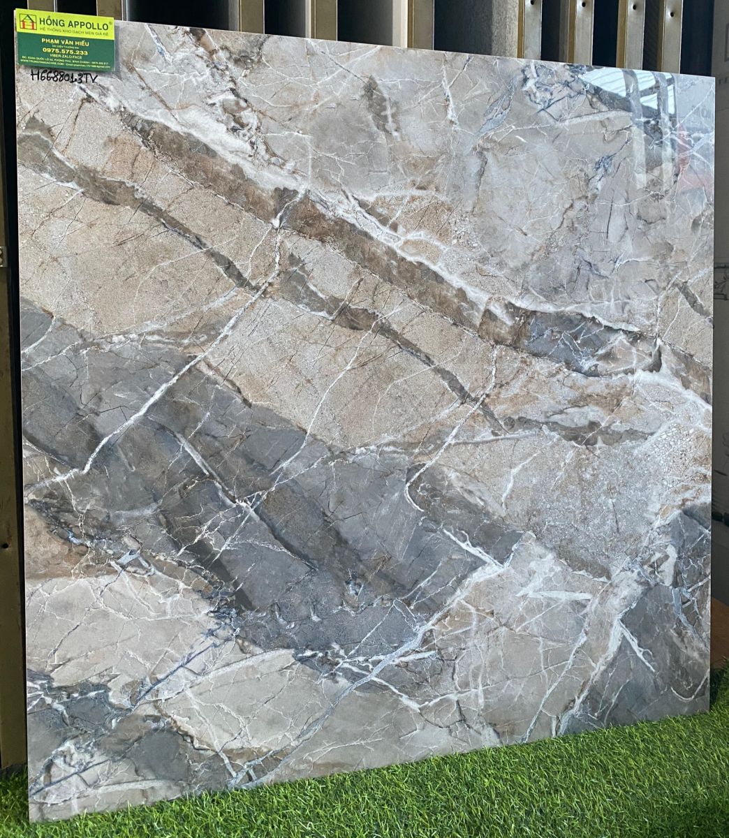 Gạch lát nền vân đá 80x80 bóng kính