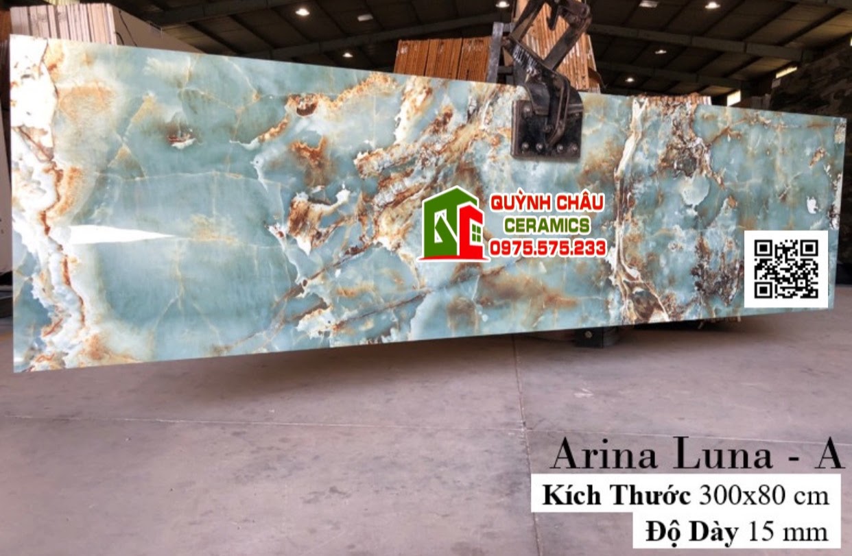 Đá màu xanh ngọc 80x300 siêu bóng ấn độ cao cấp