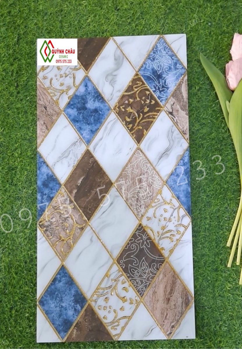 Gạch bóng kiếng 30x60 nhũ vàng cao cấp
