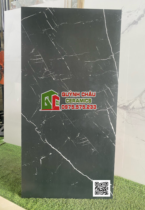 Gạch 60x120 đen mờ tia chớp vân đá marble ấn độ