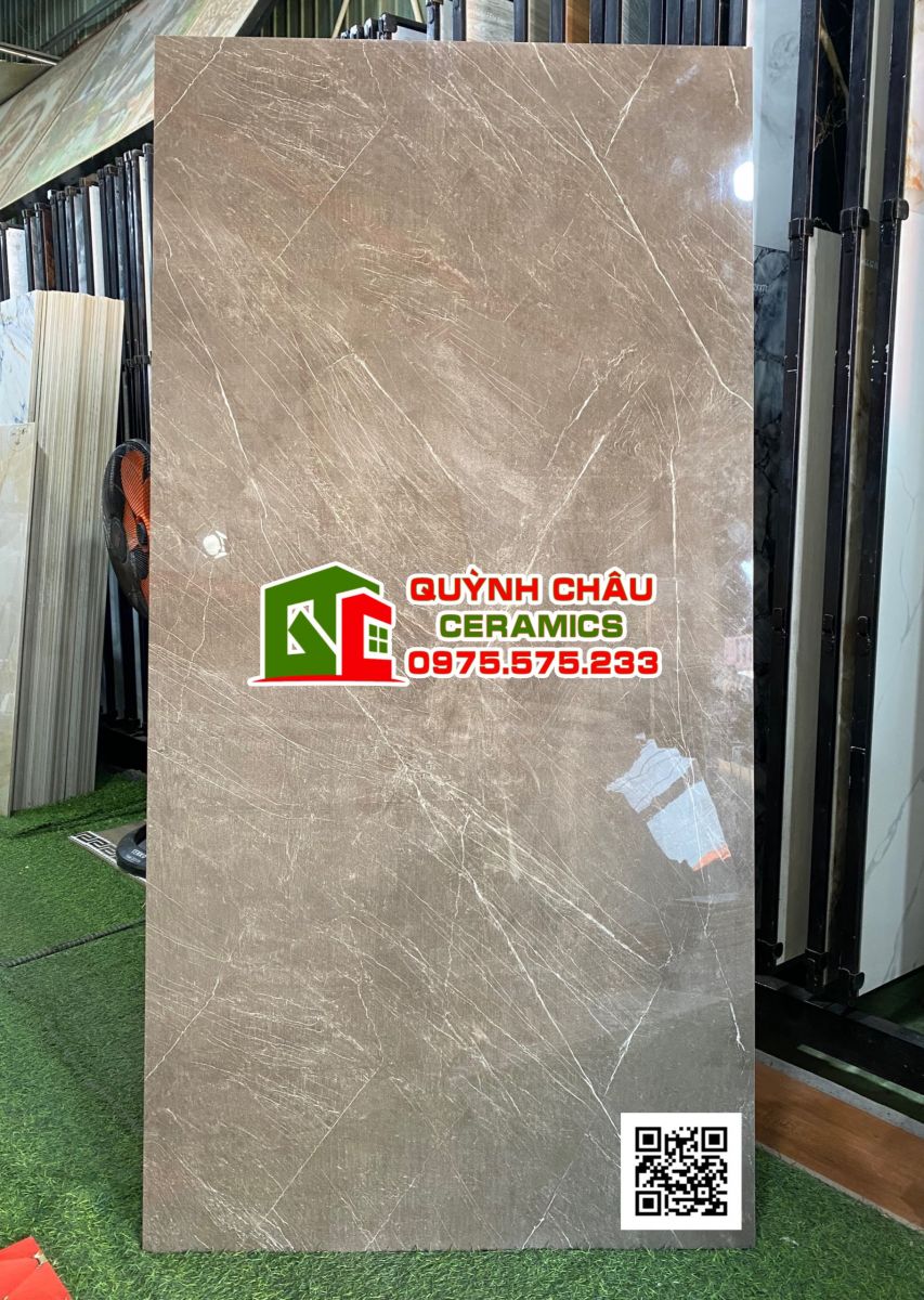 Gạch khổ lớn màu nâu bóng kính 80x160 ấn độ