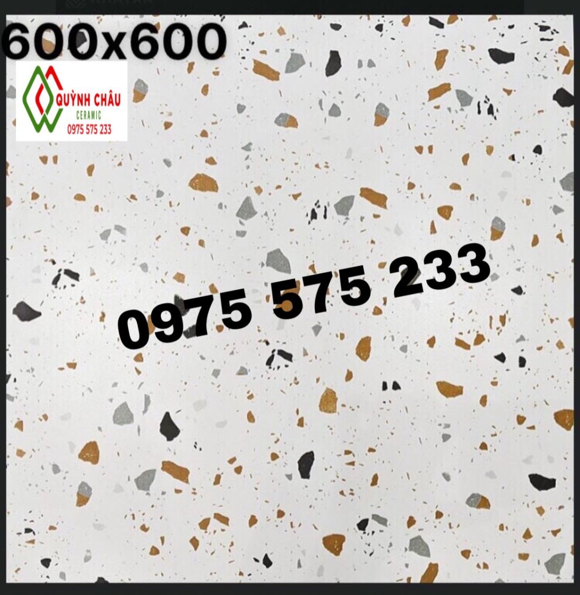 Gạch terrazzo 600x600 lát nền phòng khách đẹp