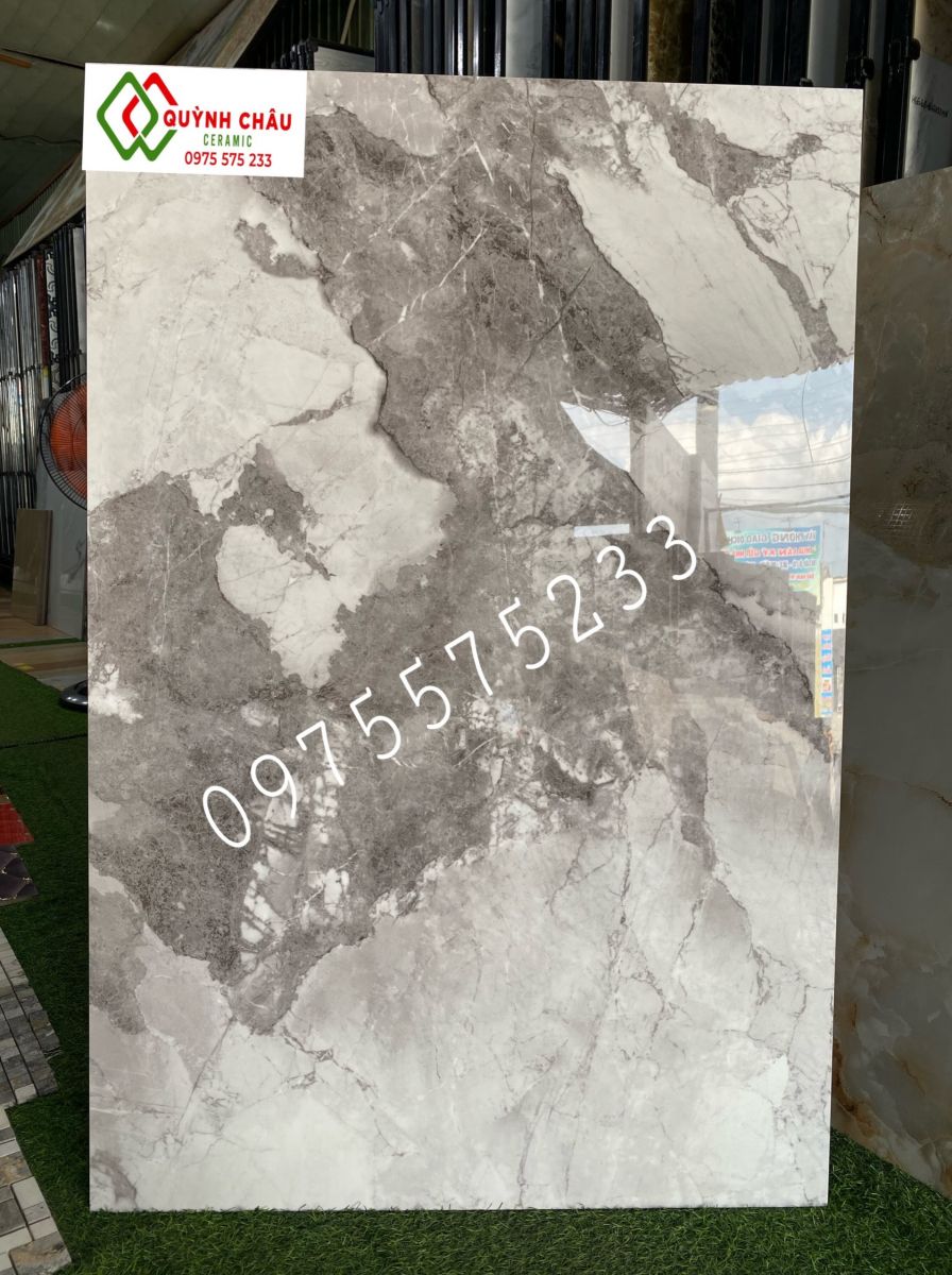 Gạch trắng vân đá 80x120 bóng kiếng