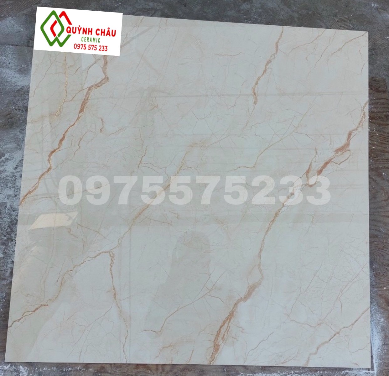 Gạch trung quốc 80x80 khắc kim đồng chất