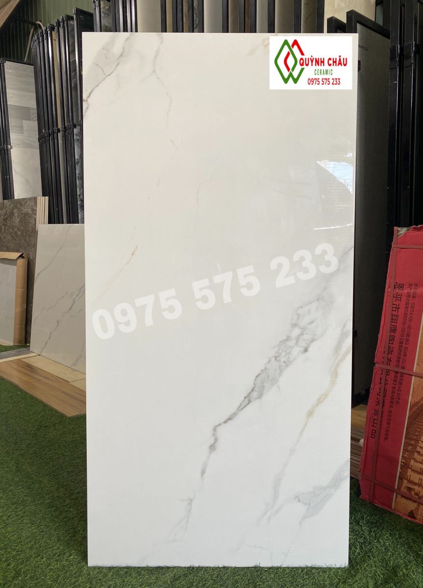 Gạch lát nền trắng vân khói 60x120 ấn độ giá rẻ nhất