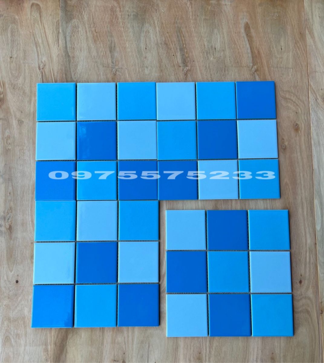 Gạch mosaic vỉ ốp bể bơi màu xanh giá rẻ