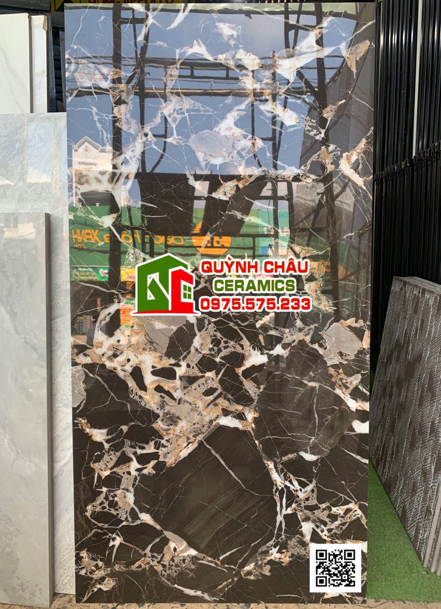 Gạch vàng cam 60x120 bóng kính Nice