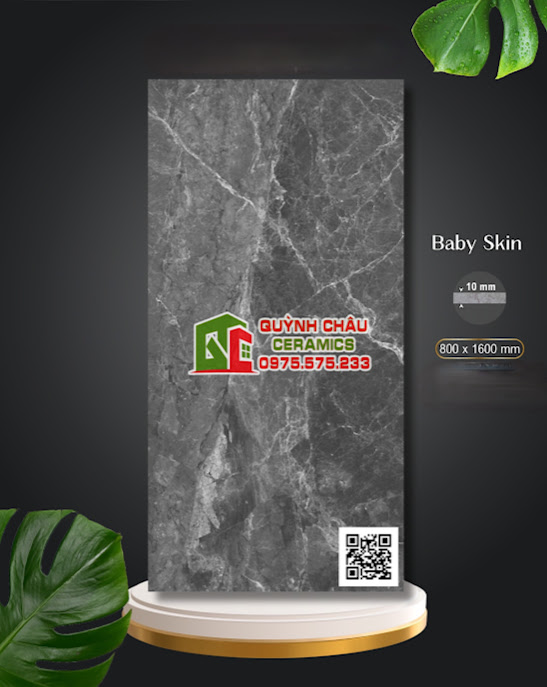 Gạch 80x160 xám mờ mịn baby skin vân đá