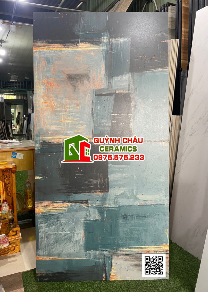Gạch khổ lớn hoa văn tranh sơn dầu 80x160 nhập khẩu cao cấp